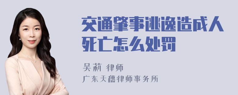 交通肇事逃逸造成人死亡怎么处罚