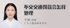 不交交通罚款会怎样处理