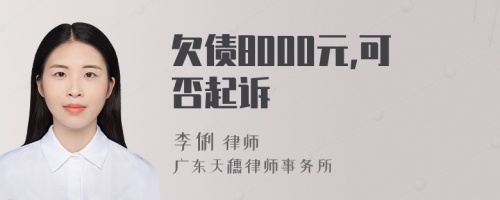 欠债8000元,可否起诉