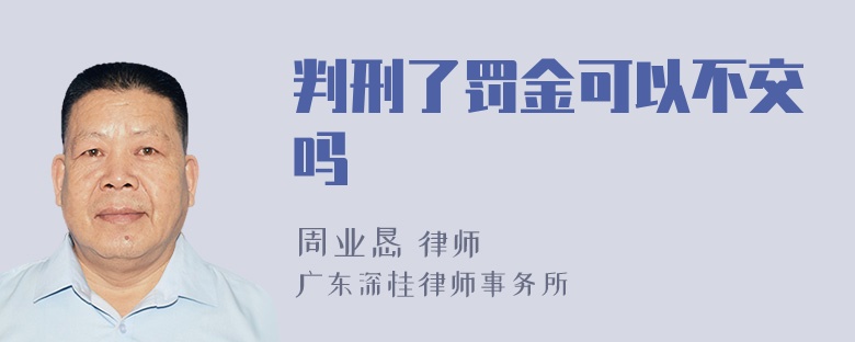 判刑了罚金可以不交吗