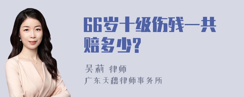 66岁十级伤残一共赔多少?