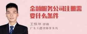 金融服务公司注册需要什么条件