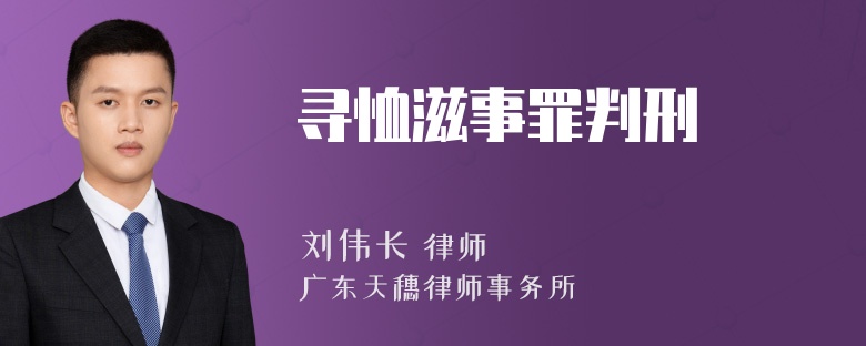 寻恤滋事罪判刑