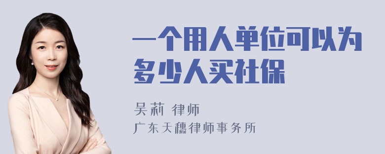 一个用人单位可以为多少人买社保