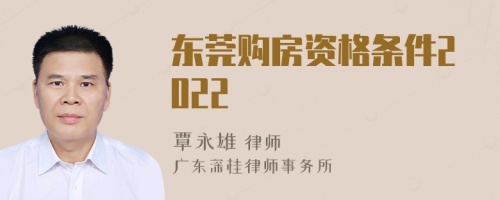 东莞购房资格条件2022