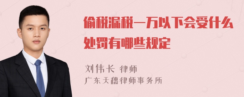 偷税漏税一万以下会受什么处罚有哪些规定