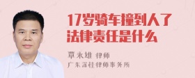 17岁骑车撞到人了法律责任是什么