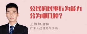 公民的民事行为能力分为哪几种？