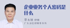 企业业务个人密码是什么