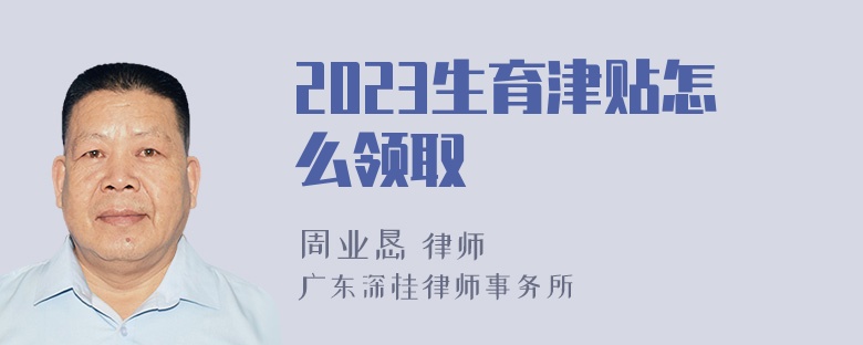 2023生育津贴怎么领取