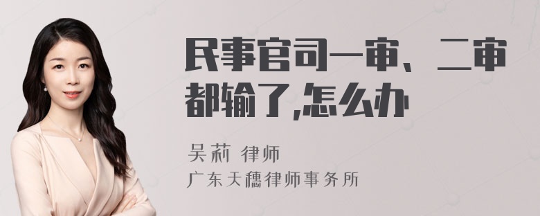 民事官司一审、二审都输了,怎么办