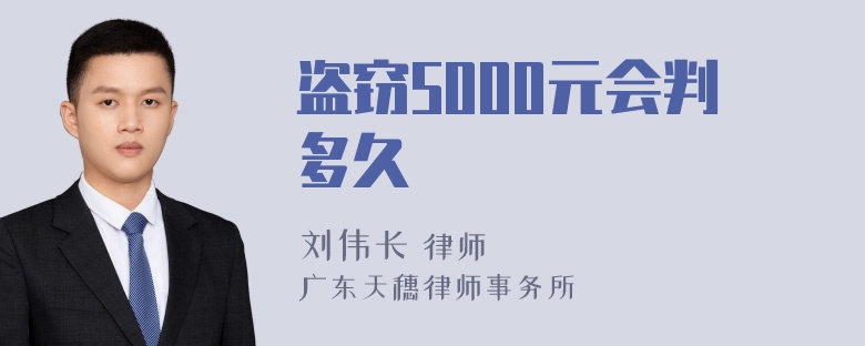 盗窃5000元会判多久