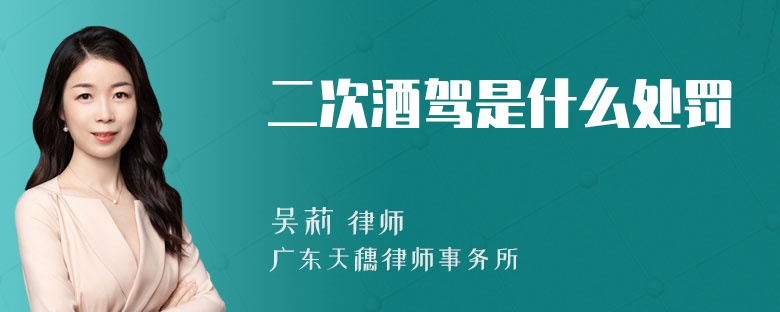 二次酒驾是什么处罚