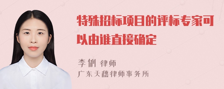 特殊招标项目的评标专家可以由谁直接确定