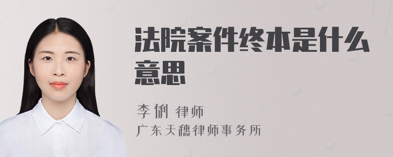 法院案件终本是什么意思
