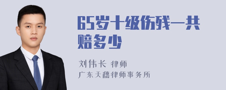 65岁十级伤残一共赔多少