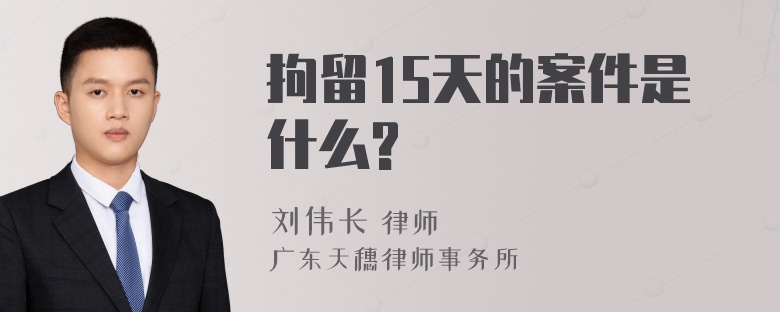 拘留15天的案件是什么?