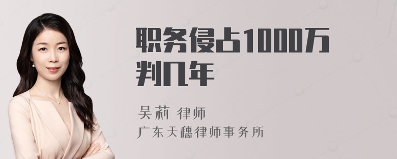 职务侵占1000万判几年