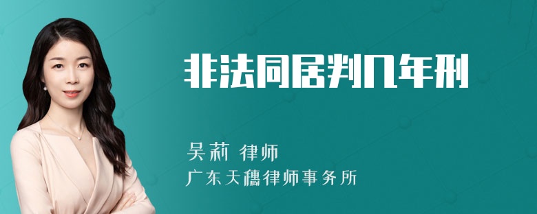 非法同居判几年刑