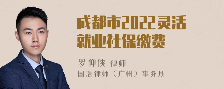 成都市2022灵活就业社保缴费