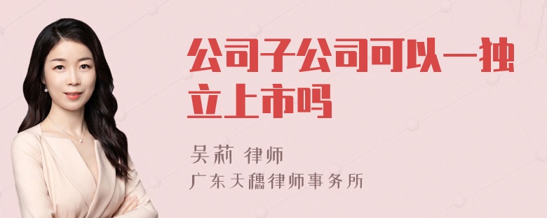 公司子公司可以一独立上市吗