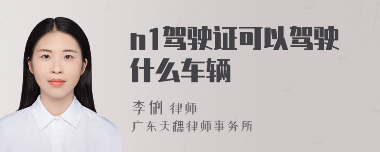 n1驾驶证可以驾驶什么车辆