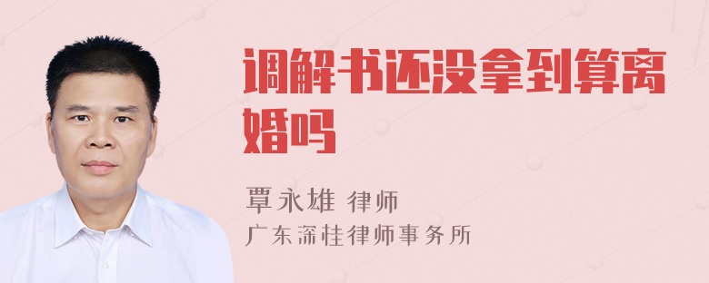 调解书还没拿到算离婚吗