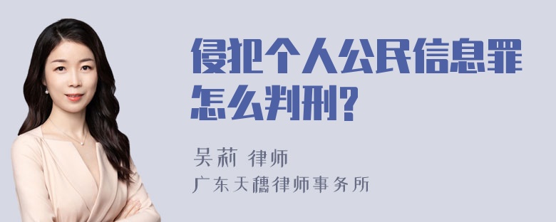 侵犯个人公民信息罪怎么判刑?