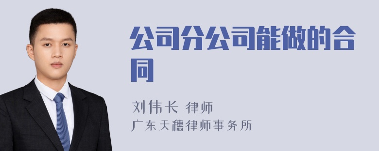 公司分公司能做的合同