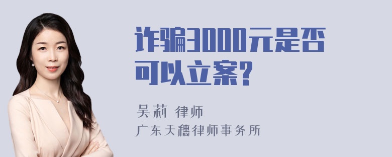 诈骗3000元是否可以立案?