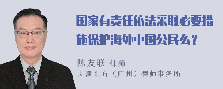 国家有责任依法采取必要措施保护海外中国公民么？