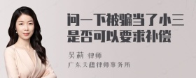 问一下被骗当了小三是否可以要求补偿