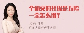 个体交的社保是五险一金怎么用?