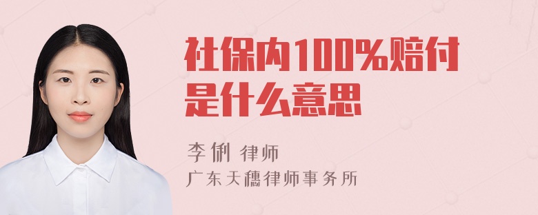 社保内100%赔付是什么意思