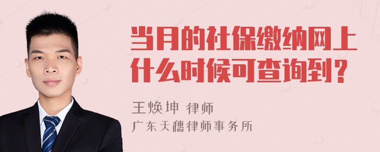 当月的社保缴纳网上什么时候可查询到？