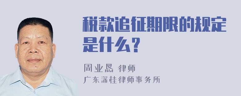 税款追征期限的规定是什么？