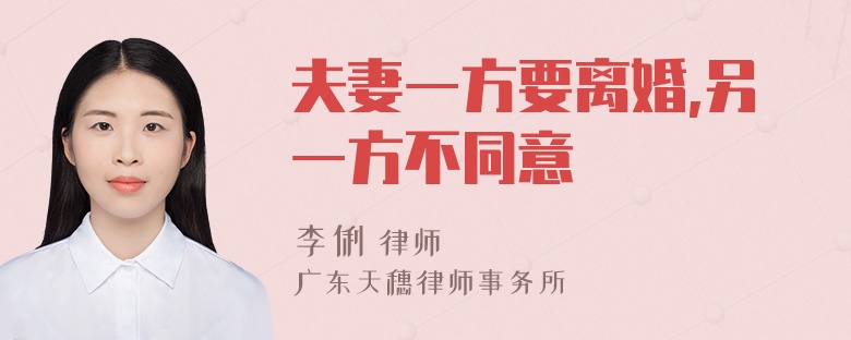 夫妻一方要离婚,另一方不同意