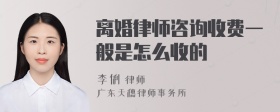 离婚律师咨询收费一般是怎么收的