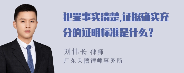 犯罪事实清楚,证据确实充分的证明标准是什么？