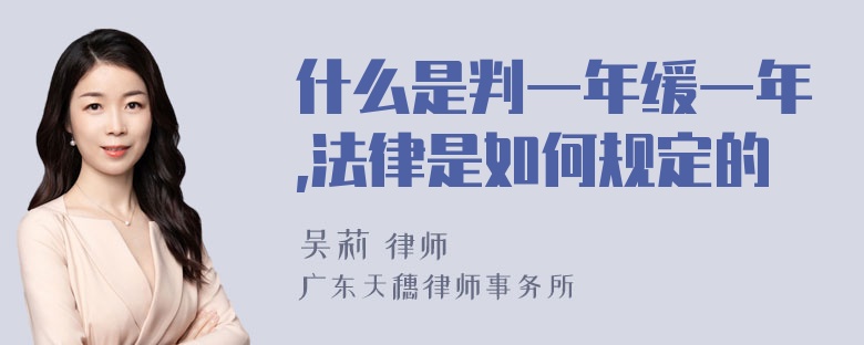 什么是判一年缓一年,法律是如何规定的