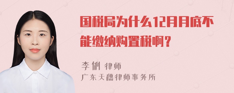 国税局为什么12月月底不能缴纳购置税啊？