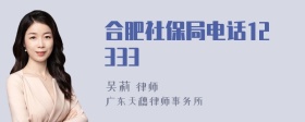 合肥社保局电话12333