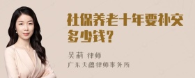 社保养老十年要补交多少钱？