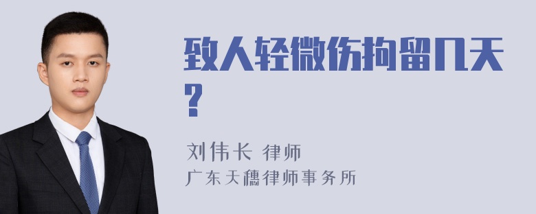 致人轻微伤拘留几天?