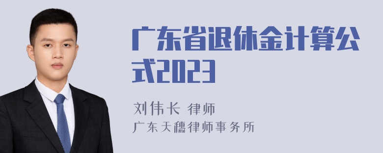 广东省退休金计算公式2023