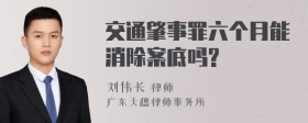 交通肇事罪六个月能消除案底吗?