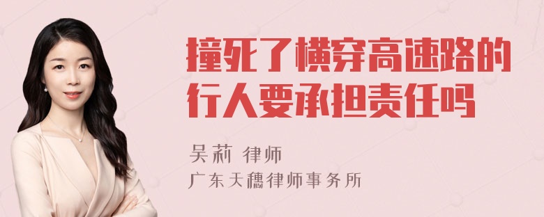 撞死了横穿高速路的行人要承担责任吗