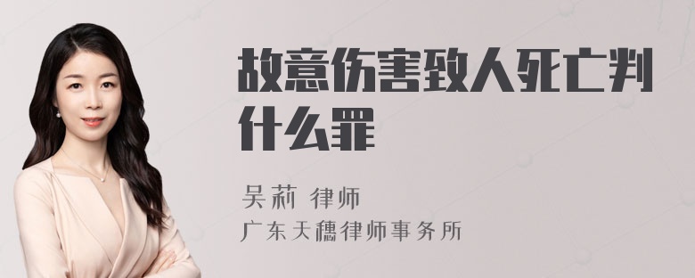 故意伤害致人死亡判什么罪