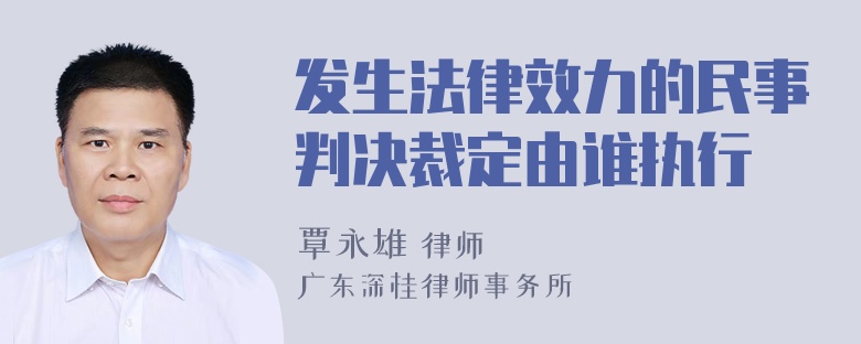 发生法律效力的民事判决裁定由谁执行