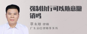 强制执行可以随意撤销吗